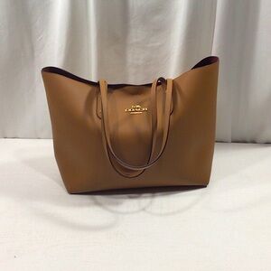 Coach City Tote Bag Color Light Saddle Pebbled Leather EUC